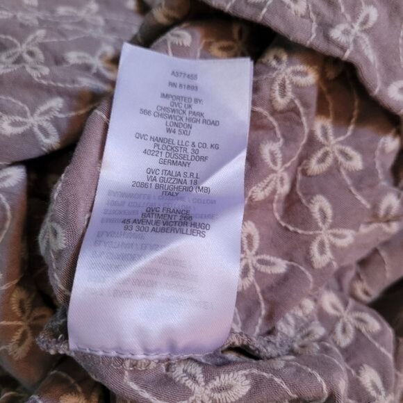 LOGO Lori Goldstein Midi Dress Eyelet Gray White Side Slit Casual Sleeveless XL - Picture 10 of 10